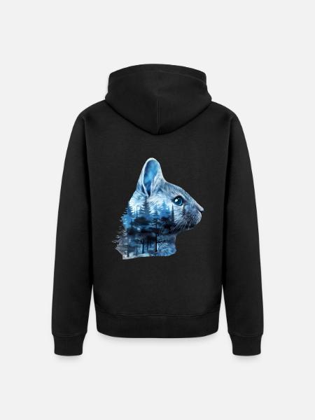 Chinchilla - Unisex Premium Bio Zip Hoodie - Schwarz