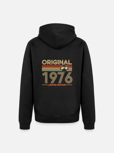 1976 - Unisex Premium Bio Zip Hoodie - Schwarz
