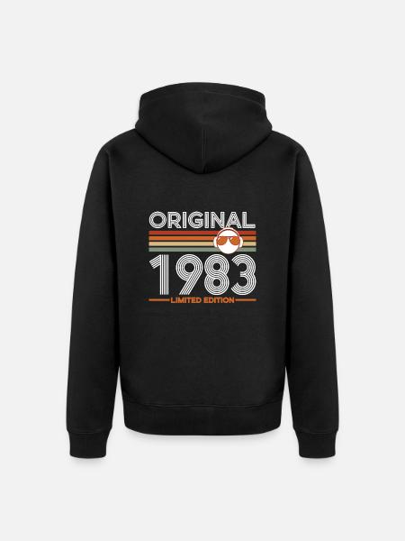 1983 - Unisex Premium Organic Zip Hoodie - black