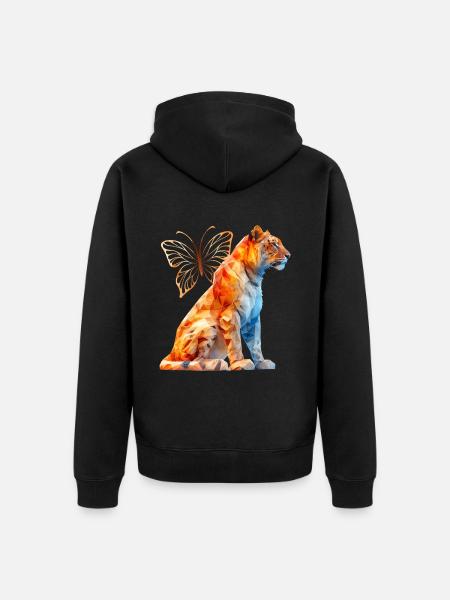 Liger - Unisex Premium Organic Zip Hoodie - black