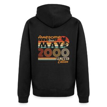 May 2000 - Year 2000 Anniversary - May 2000 - Unisex Premium Organic Zip Hoodie - black - Back - Nico (187cm)