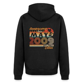 May 2009 - Vintage 2009 Anniversary - May 2009 - Unisex Premium Organic Zip Hoodie - black - Back - Nico (187cm)