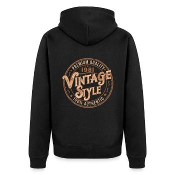 Vintage 1981 Birthday Gift 1981 Retro 1981 - Unisex Premium Organic Zip Hoodie - black - Back - Nico (187cm)