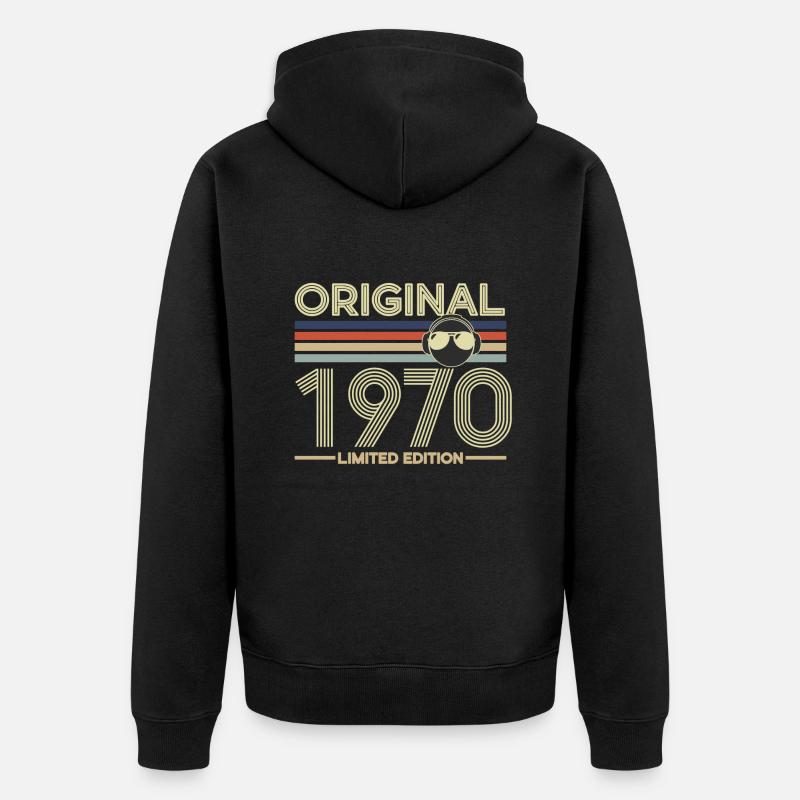 1970 - Unisex Premium Bio Zip Hoodie - Schwarz