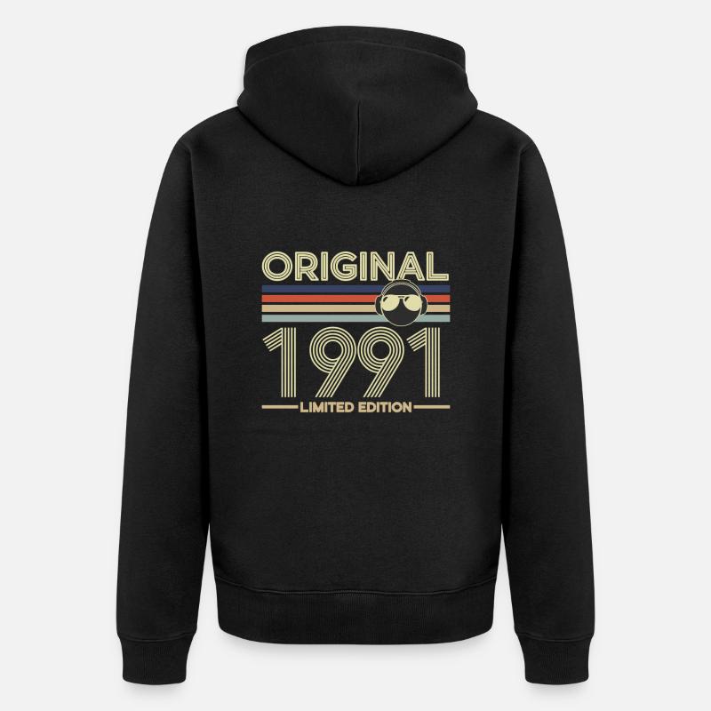 1991 - Veste à capuche bio Premium Unisexe - noir