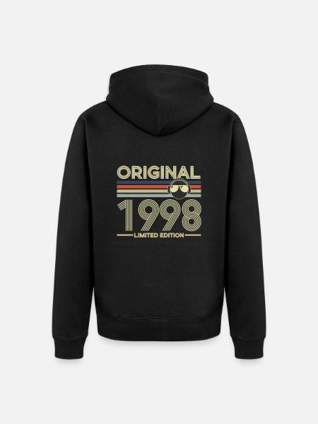 1998 - Unisex Premium Organic Zip Hoodie - black