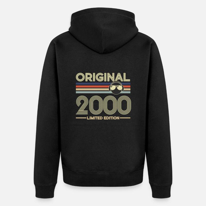 2000 - Unisex Premium Bio Zip Hoodie - Schwarz