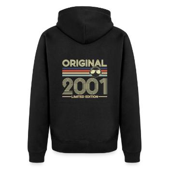 2001 - Veste à capuche bio Premium Unisexe - noir - Dos - Nico (187cm)
