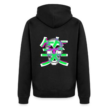 Shou - Unisex Premium Bio Zip Hoodie - Schwarz - Hinten - Nico (187cm)
