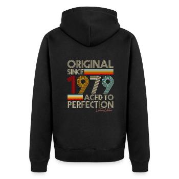1979 - Veste à capuche bio Premium Unisexe - noir - Dos - Nico (187cm)