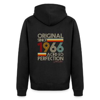 1966 - Unisex Premium Organic Zip Hoodie - black - Back - Nico (187cm)
