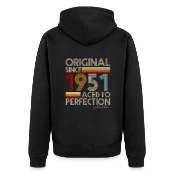 1951 - Unisex Premium Organic Zip Hoodie - black - Back - Nico (187cm)