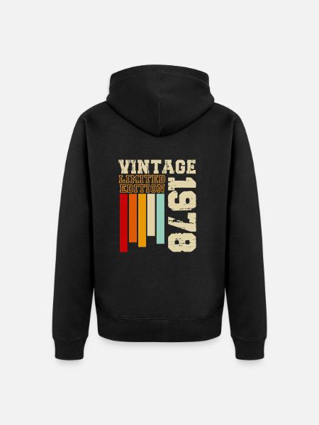 1978 - Unisex Premium Organic Zip Hoodie - black