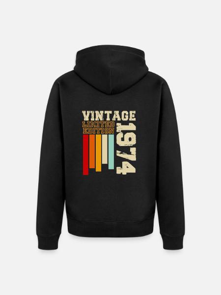 1974 - Unisex Premium Organic Zip Hoodie - black