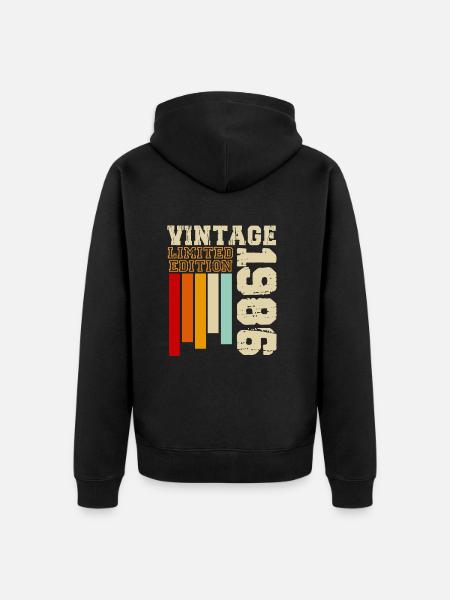 1986 - Veste à capuche bio Premium Unisexe - noir