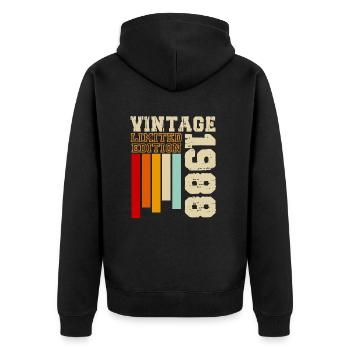 1988 - Unisex Premium Organic Zip Hoodie - black - Back - Nico (187cm)