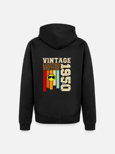1950 - Unisex Premium Organic Zip Hoodie - black