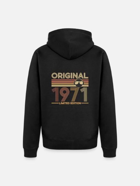 1971 - Unisex Premium Organic Zip Hoodie - black