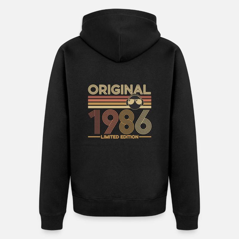 1986 - Veste à capuche bio Premium Unisexe - noir