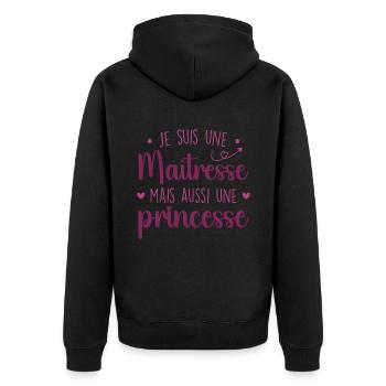 Mistress and Princess - Formidable Mistress - Unisex Premium Organic Zip Hoodie - black - Back - Nico (187cm)