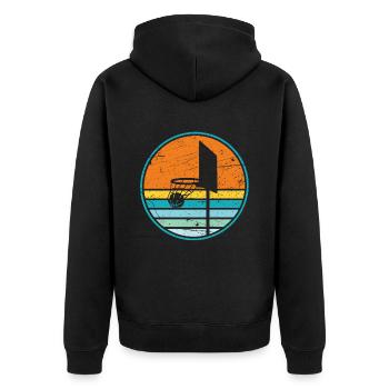 Basketball Hoop Coach Basketball Player - Unisex Premium Organic Zip Hoodie - black - Back - Nico (187cm)