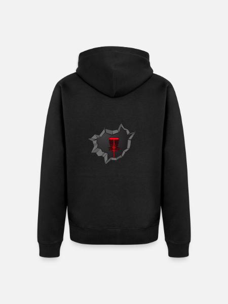 discgolf frisbeescheibe discgolf player - Unisex Premium Organic Zip Hoodie - black