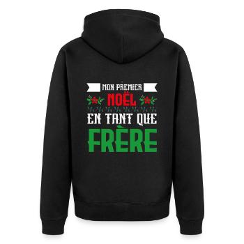 Le premier Noël en tant que frère - Veste à capuche bio Premium Unisexe - noir - Dos - Nico (187cm)