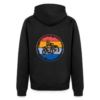 Quad Biker Offroad Quad Rider ATV - Unisex Premium Organic Zip Hoodie - black - Back - Nico (187cm)