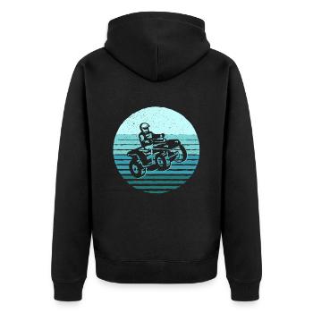 Quad Biker Motorsport Offroad Quad Rider ATV - Unisex Premium Organic Zip Hoodie - black - Back - Nico (187cm)