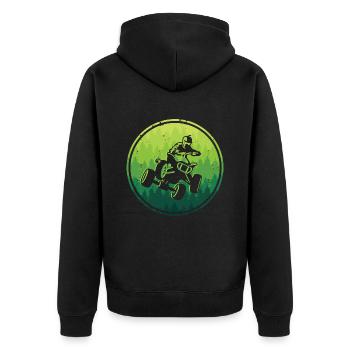 ATV Rider Motocross Offroad Quad Rider Quad - Unisex Premium Organic Zip Hoodie - black - Back - Nico (187cm)