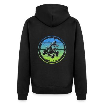 Pilote de VTT Retro Design Quad Quad Quad Bike - Veste à capuche bio Premium Unisexe - noir - Dos - Nico (187cm)