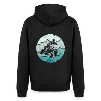 VTT Biker Retro Design Quad Quad Quad Quad - Veste à capuche bio Premium Unisexe - noir - Dos - Nico (187cm)