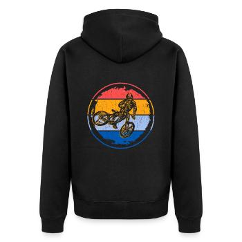 Mountain Bike Downhill Fahrrad Mountainbike - Unisex Premium Organic Zip Hoodie - black - Back - Nico (187cm)