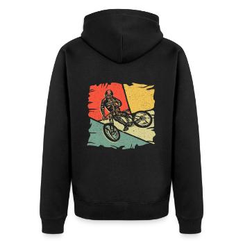 Mountain Bike Bike Cyclist Mountain Bike - Unisex Premium Organic Zip Hoodie - black - Back - Nico (187cm)