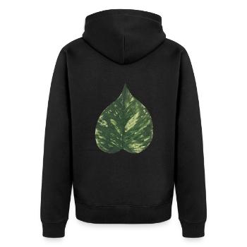 Schismatoglottis feuille plantlover botanique nature - Veste à capuche bio Premium Unisexe - noir - Dos - Nico (187cm)