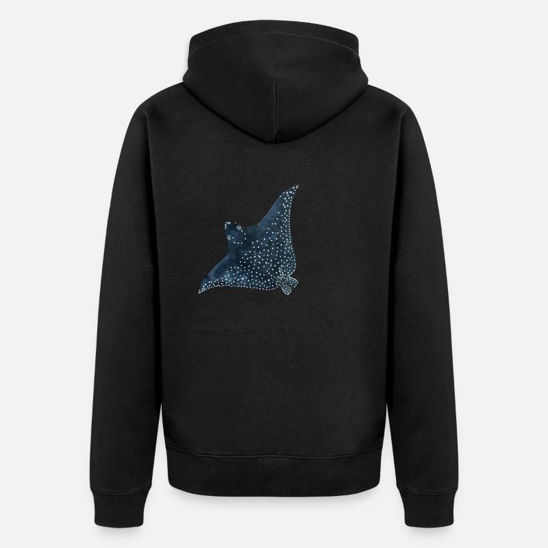 Rays Eagle Rays Stingrays Reef Plongée - Veste à capuche bio Premium Unisexe - noir