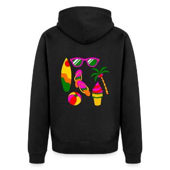 Summer Retro Summer Holiday like ice in the sunshine - Unisex Premium Organic Zip Hoodie - black - Back - Nico (187cm)