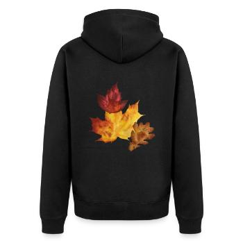 Automne, feuillage, octobre doré, feuilles automnales - Veste à capuche bio Premium Unisexe - noir - Dos - Nico (187cm)