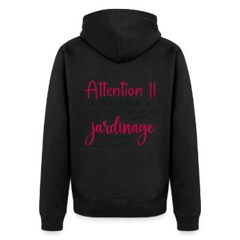 Talk About Gardening Anytime - Gardener Gift - Unisex Premium Organic Zip Hoodie - black - Back - Nico (187cm)