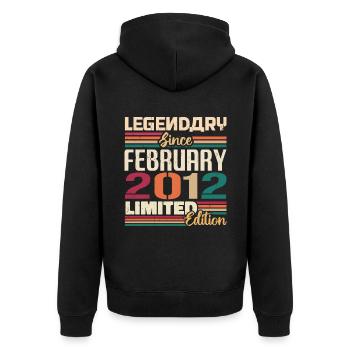 February 2012 Birthday Present February 2002 - Unisex Premium Organic Zip Hoodie - black - Back - Nico (187cm)