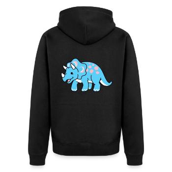 Trans Pride Triceratops - Unisex Premium Organic Zip Hoodie - black - Back - Nico (187cm)