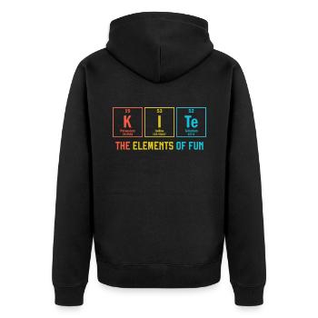 Kitesurf The Elements of Fun Periodic Table Kitebo - Unisex Premium Organic Zip Hoodie - black - Back - Nico (187cm)