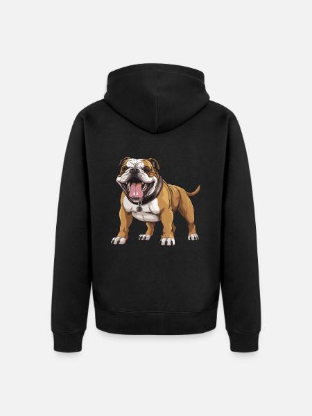 Bulldog Dog - Unisex Premium Organic Zip Hoodie - black
