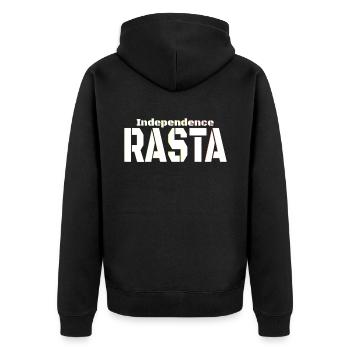 Independent Rasta - Unisex Premium Organic Zip Hoodie - black - Back - Nico (187cm)