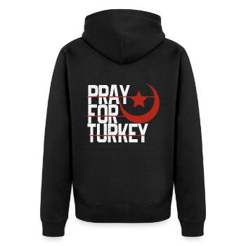 Tremblement de terre en Turquie - Veste à capuche bio Premium Unisexe - noir - Dos - Nico (187cm)