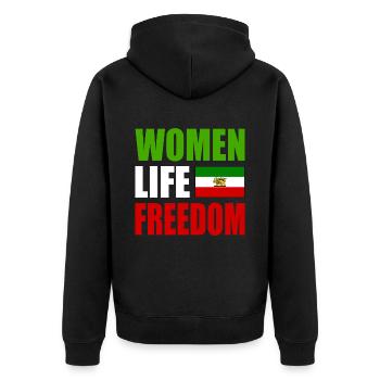 Women life freedom - Veste à capuche bio Premium Unisexe - noir - Dos - Nico (187cm)