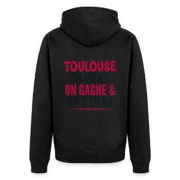 Rugby Toulouse Humour Cadeau Supporter Rugby - Veste à capuche bio Premium Unisexe - noir - Dos - Nico (187cm)