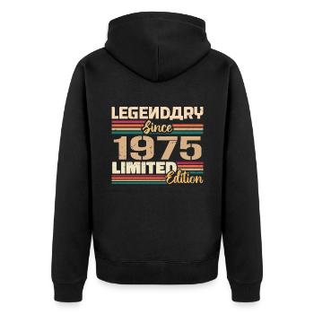 1975 Millésime 1975 Anniversaire Né(e) En 1975 - Veste à capuche bio Premium Unisexe - noir - Dos - Nico (187cm)
