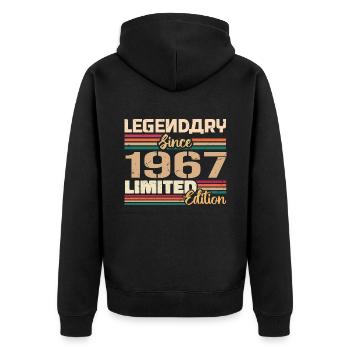 1967 Vintage 1967 Geburtstag geboren im Jahr 1967 - Unisex Premium Bio Zip Hoodie - Schwarz - Hinten - Nico (187cm)