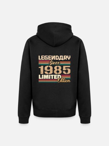 1985 Vintage 1985 Birthday born in 1985 - Unisex Premium Organic Zip Hoodie - black